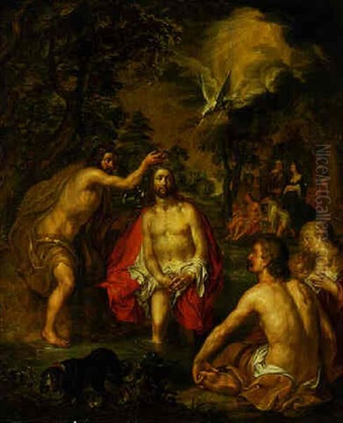 The Baptism Of Christ Oil Painting by Jacob Lois