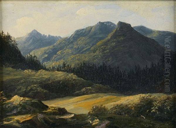 Vue Du Mont D'or En Auvergne Oil Painting by Alexandre Francois Loisel