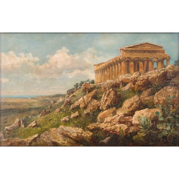 Tempio Della Concordia Oil Painting by Francesco (Luigi) Lojacono