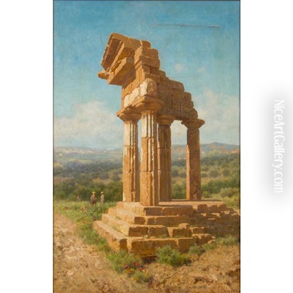 Tempio Di Castore E Polluce Oil Painting by Francesco (Luigi) Lojacono