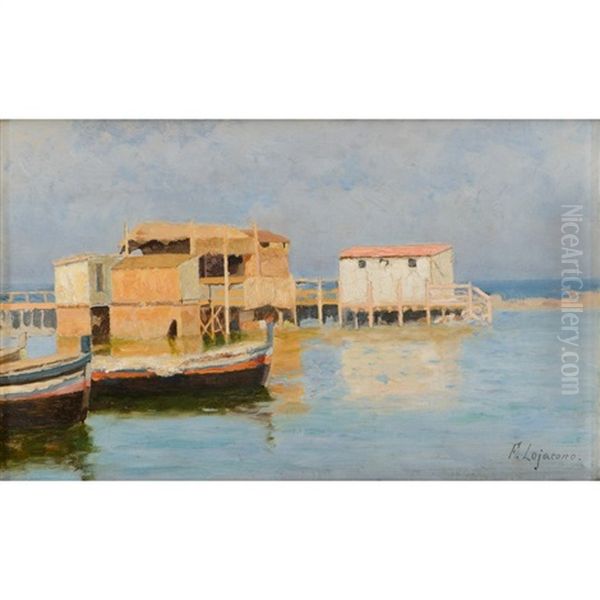 Vecchio Lido A Palermo Oil Painting by Francesco (Luigi) Lojacono