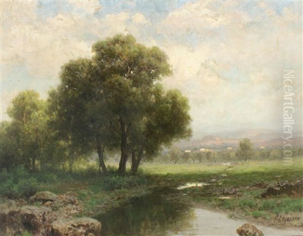 Paysage D'italie Oil Painting by Francesco (Luigi) Lojacono