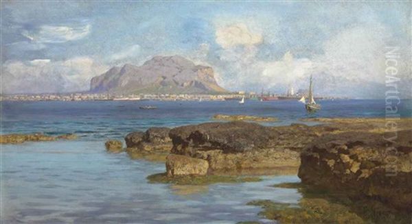 Monte Pellegrino, Palermo, Sicilia Oil Painting by Francesco (Luigi) Lojacono