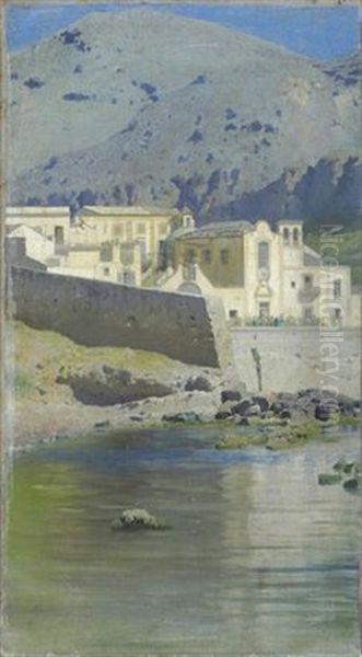 Monastero Sul Mare Oil Painting by Francesco (Luigi) Lojacono