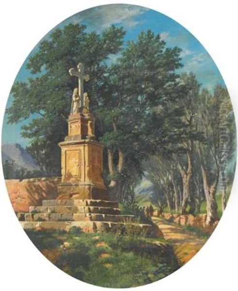 La Croce Di Santa Maria Di Gesu, Palermo Oil Painting by Francesco (Luigi) Lojacono