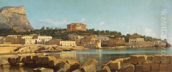 View Of Acquasanta, Palermo Oil Painting by Francesco (Luigi) Lojacono