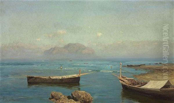 Monte Pellegrino, Palermo, Sicily Oil Painting by Francesco (Luigi) Lojacono