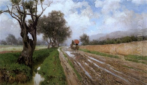 Apres La Pluie Oil Painting by Francesco (Luigi) Lojacono