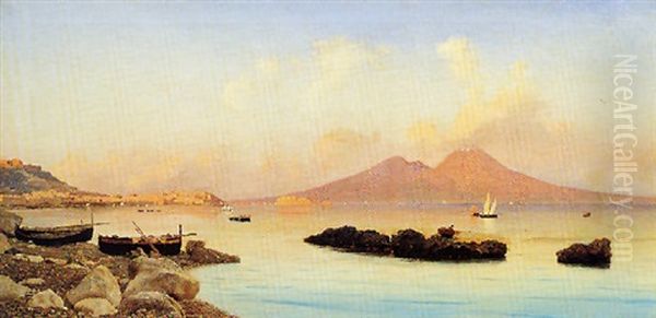 Veduta Di Napoli Oil Painting by Francesco (Luigi) Lojacono