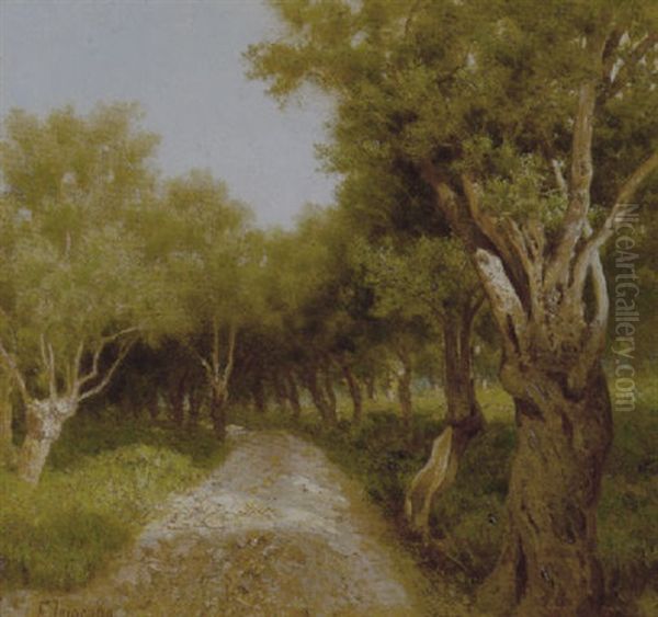 Strada Tra Gli Ulivi Oil Painting by Francesco (Luigi) Lojacono