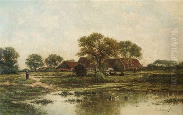 Paysage Vaste Anime D'un Personnage by Johan Nicolaas Van Lokhorst