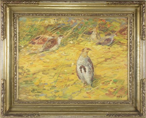 Partridges Oil Painting by Stanislav Lolek