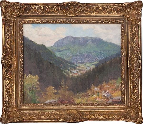 Valley With The River Oil Painting by Stanislav Lolek