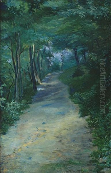 Forest Way Oil Painting by Stanislav Lolek