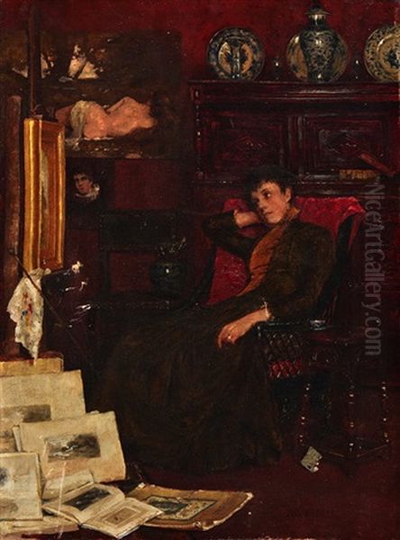 The Art Connoisseur Oil Painting by John Arthur Lomax