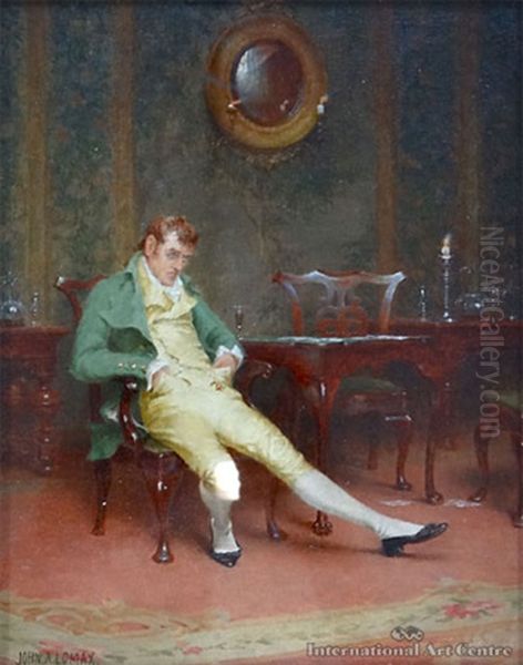 The Card Player Oil Painting by John Arthur Lomax