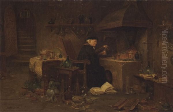 Der Alchemist Oil Painting by John Arthur Lomax