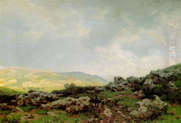 Weite Eifellandschaft Im Schein Der Spatnachmittagssonne Oil Painting by Wilhelm Lommen