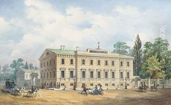 Hospice De St. Olga, St. Petersburg Oil Painting by Nikolaj Leontjewitsch Benois