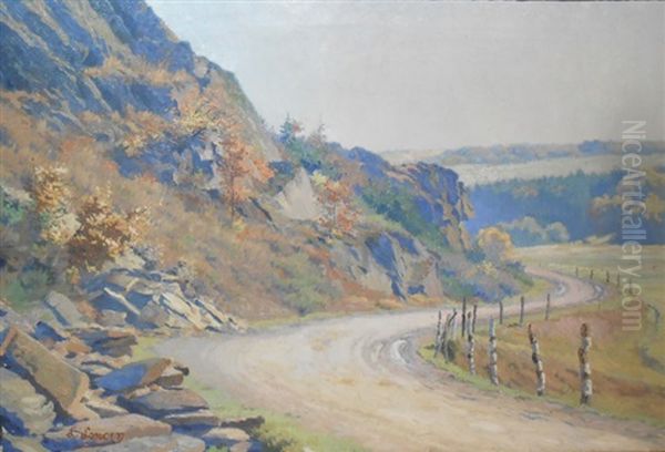 La Route De Wiompont Oil Painting by Louis Loncin