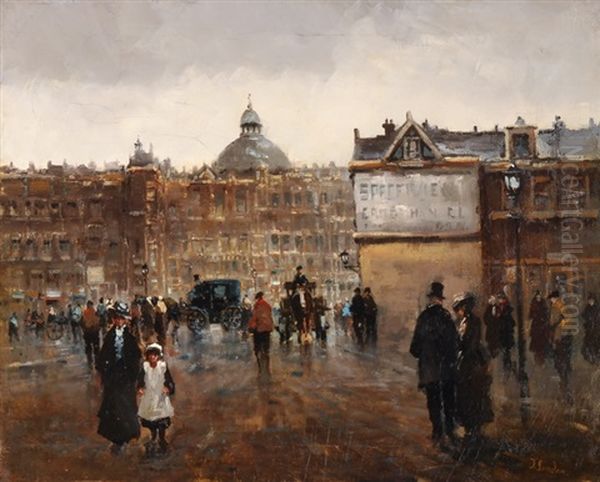 Strassenszene Mit Kutschen Und Fussgangern Oil Painting by Jacob London