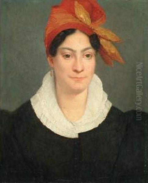 Portrait De Femme Au Foulard Oil Painting by Marie Guilhelmine Benoist