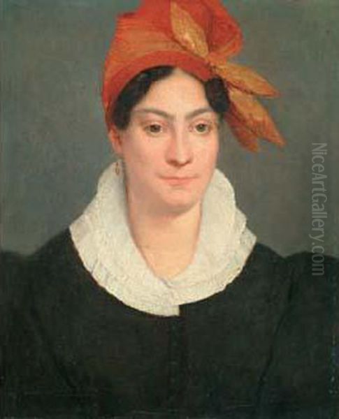 Portrait De Femme Au Foulard Oil Painting by Marie Guilhelmine Benoist