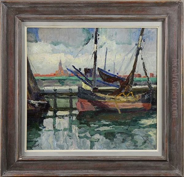 Port Scene Oil Painting by Leon Londot