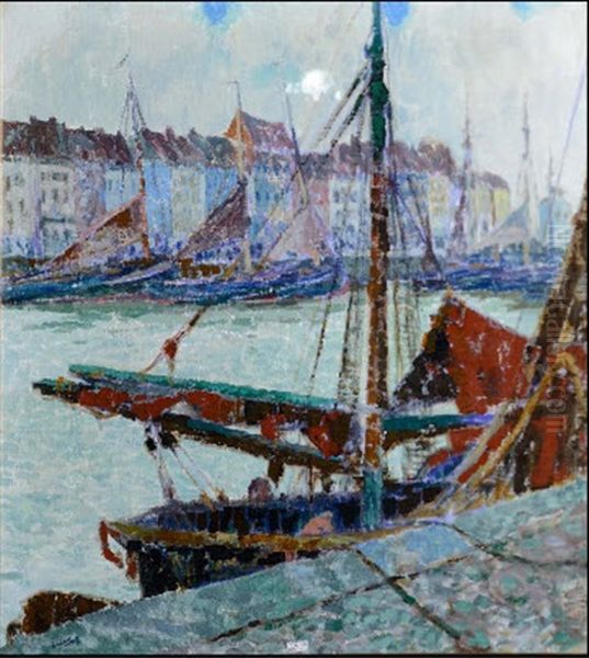 Coin Du Port D'ostende Oil Painting by Leon Londot