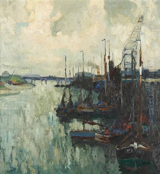 Le Port De Peche A Nieuport Oil Painting by Leon Londot