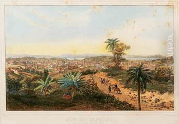 Rio De Janeiro - De Lado Da Terra Marro De Senado Oil Painting by Philippe Benoist