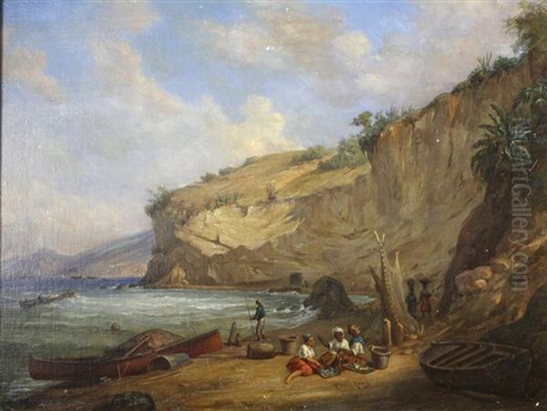 Les Pecheurs De Coquillages Aux Caraibes Oil Painting by Edwin Long