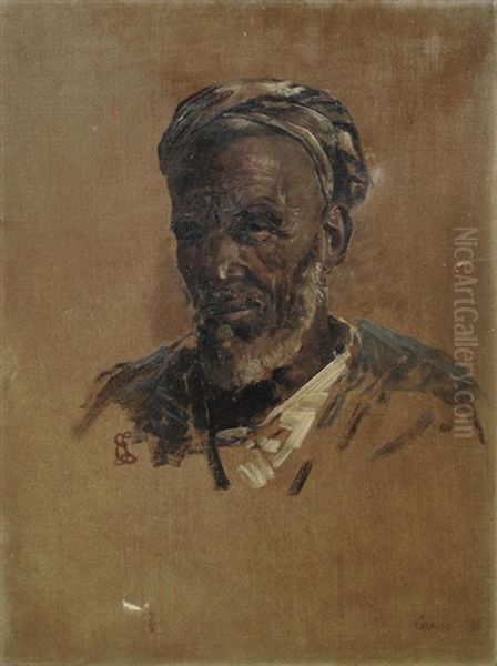 Head Studies Of Egyptian Men Oil Painting by Edwin Long