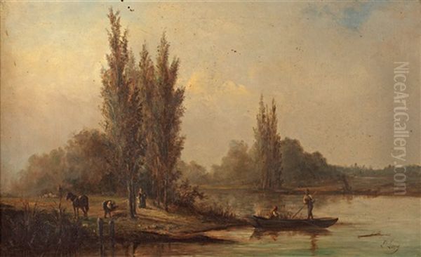 Bord De Riviere Oil Painting by Edwin Long