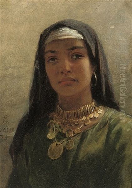 Egyptian Beauty Oil Painting by Edwin Long