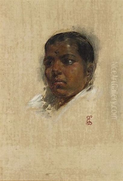 Study Of A Boy Oil Painting by Edwin Long