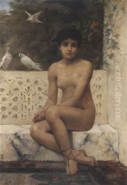 Ready For The Bath Oil Painting by Edwin Long