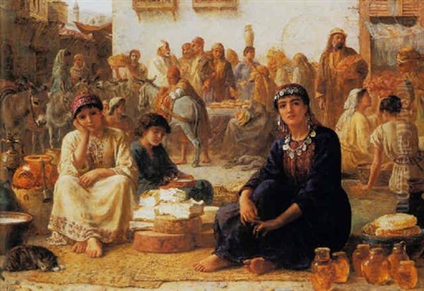 The Market-place At Nazareth Oil Painting by Edwin Long