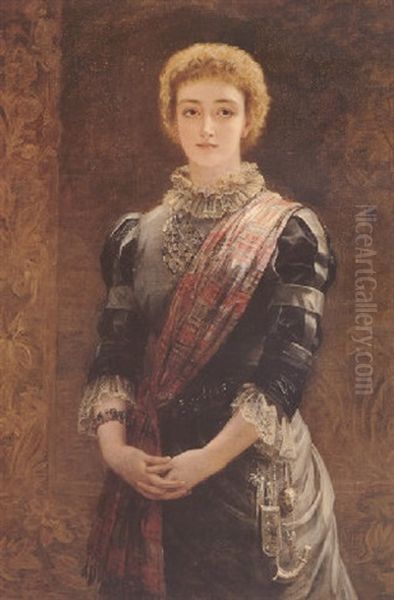 Scotland Rose Bradivous Zaine Oil Painting by Edwin Long