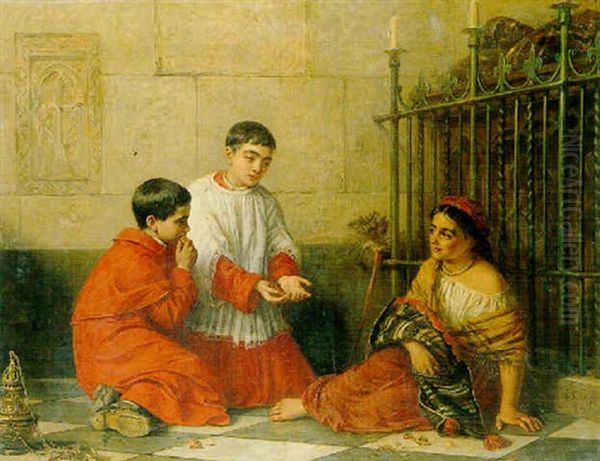 Le Partage Des Chataignes Oil Painting by Edwin Long