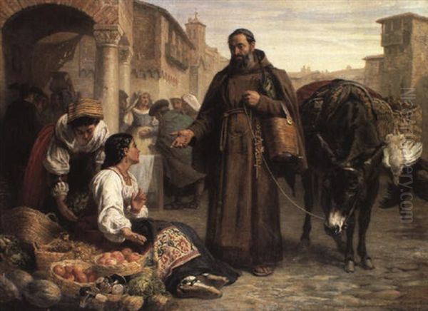 Begging For The Monastery Oil Painting by Edwin Long