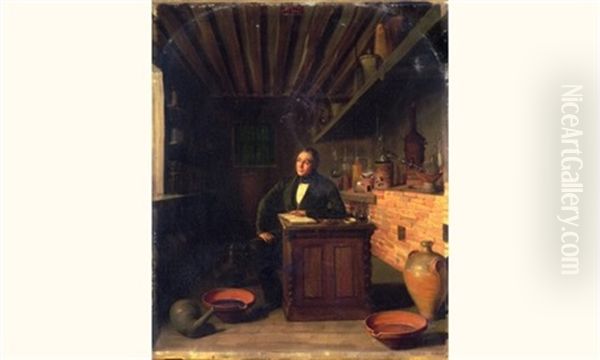 Monsieur Ferrand Dans Son Laboratoire Oil Painting by Louis Anselme Longa