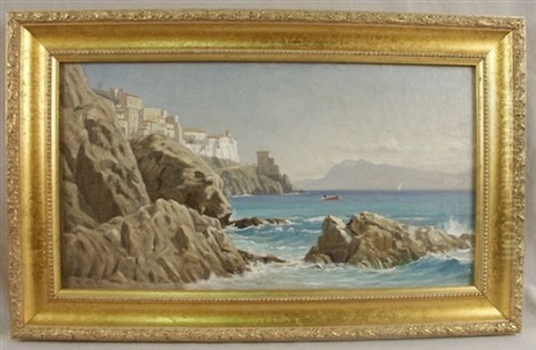 Italian Coast Oil Painting by Ernest Wadsworth Longfellow