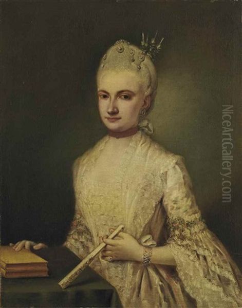 Portrait De La Comtesse Marina Querini Benzon (1757-1839) Oil Painting by Alessandro Longhi