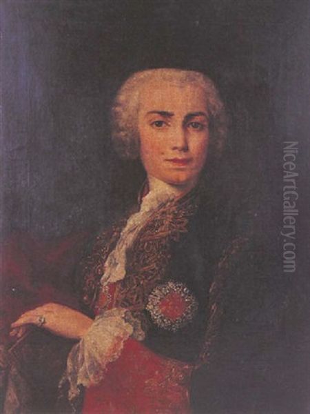 Portrait De Gentilhomme Oil Painting by Alessandro Longhi