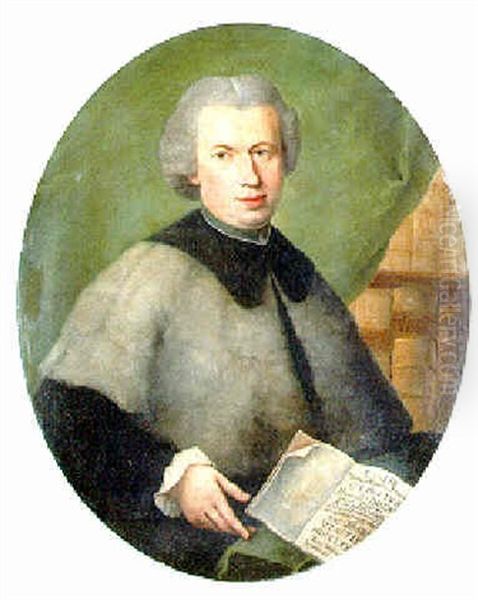 Portrait Of Monsignor Francesco Dall'acqua Oil Painting by Alessandro Longhi