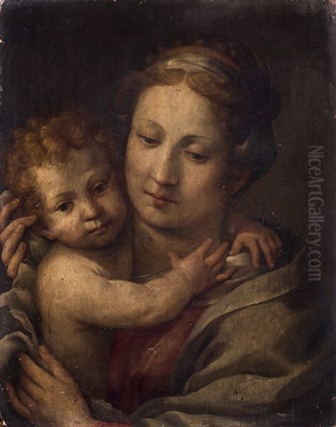 La Vierge A L'enfant Oil Painting by Lucca Longhi