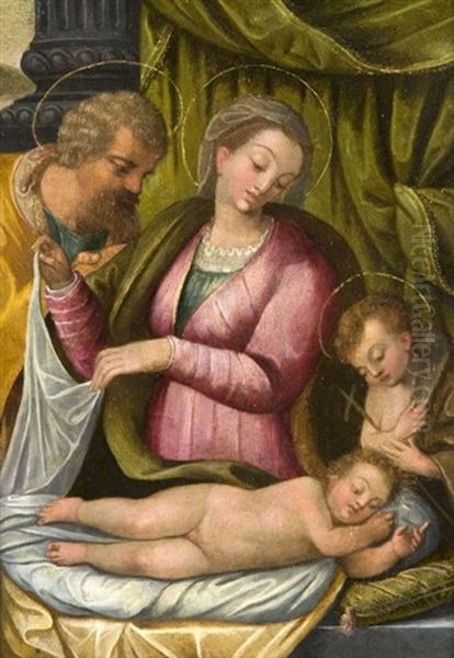 La Sainte Famille Avec Saint Jean-baptiste Enfant Oil Painting by Lucca Longhi