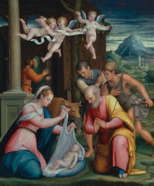 The Adoration Of The Shepherds Oil Painting by Lucca Longhi