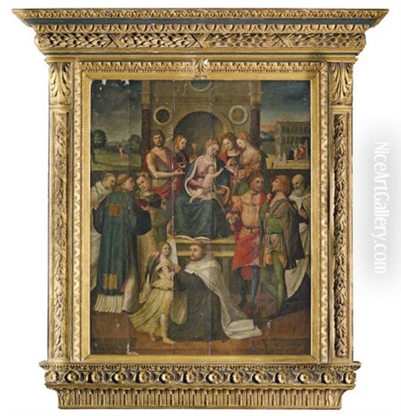 The Madonna And Child With Saints Oil Painting by Lucca Longhi